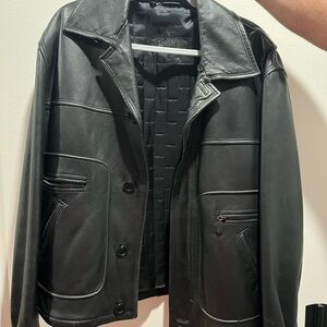 Versace Men's Black Leather Jacket